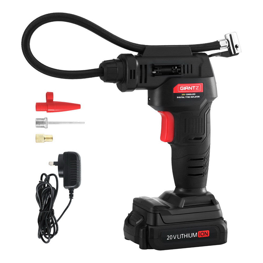Giantz 20V Portable Air Compressor 120PSI Electric Inflator LED Light Black