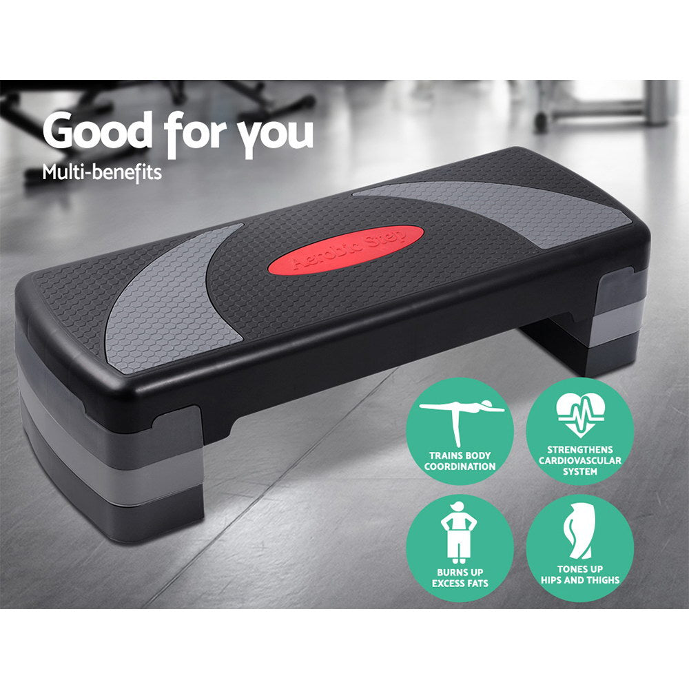 Everfit 78cm Aerobic Stepper 3-Level Adjustable Fitness Bench