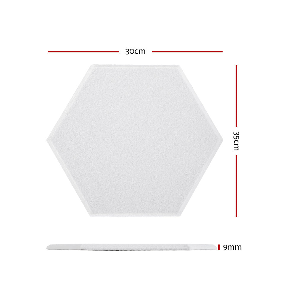Alpha Acoustic Foam Panels 12pcs Soundproof Adhesive White