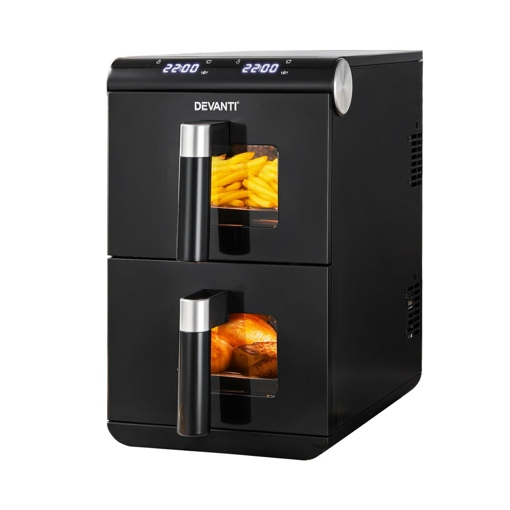 Devanti Air Fryer Oven 11L Dual Zone with Two 5.5L Baskets