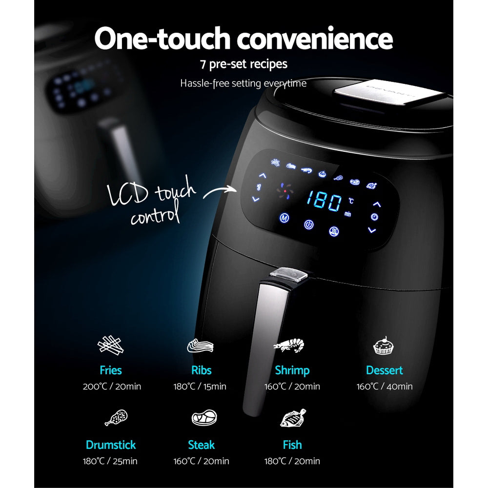 Devanti 8.5L Air Fryer LCD Touch Control Black