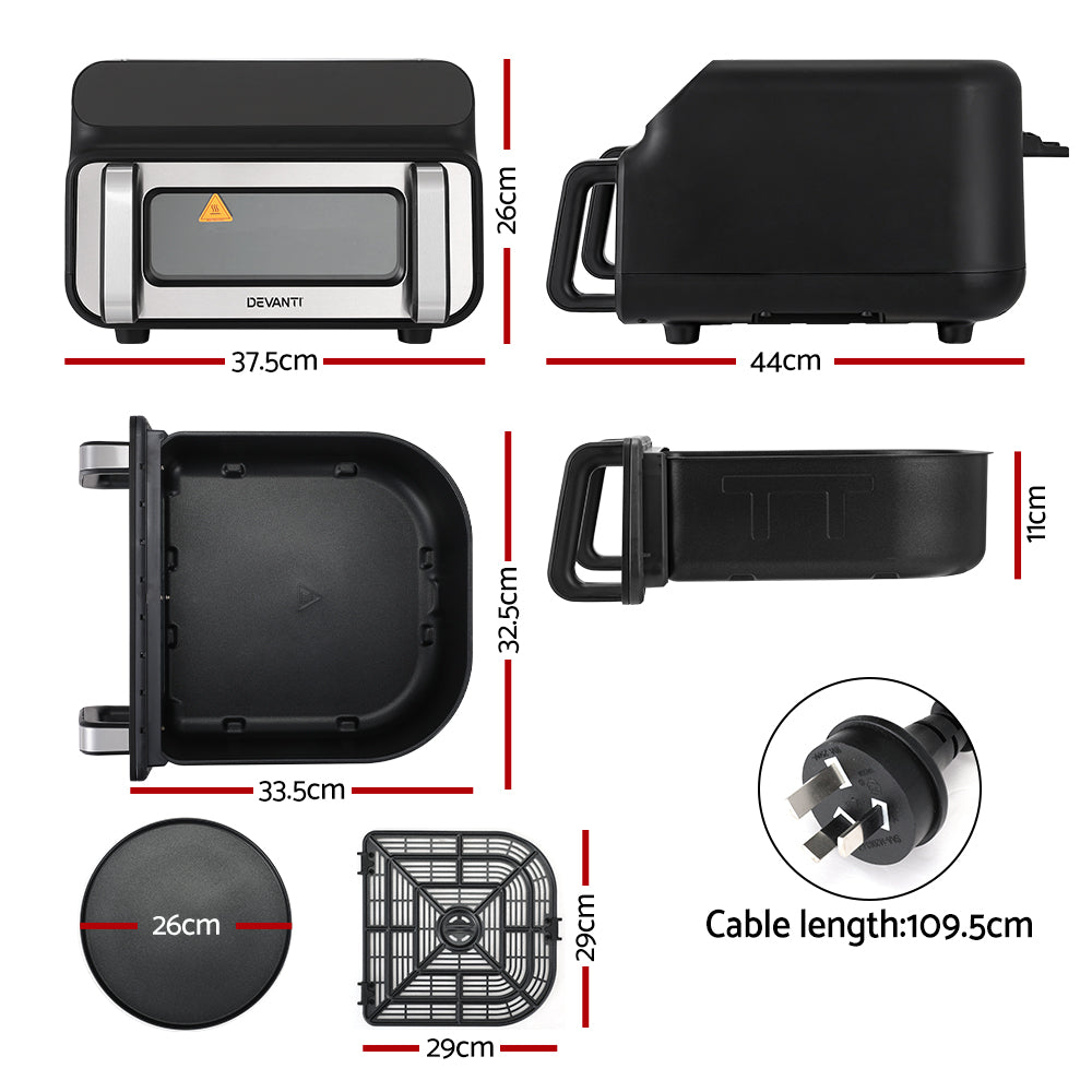 Devanti 10L Air Fryer Oven LCD Black