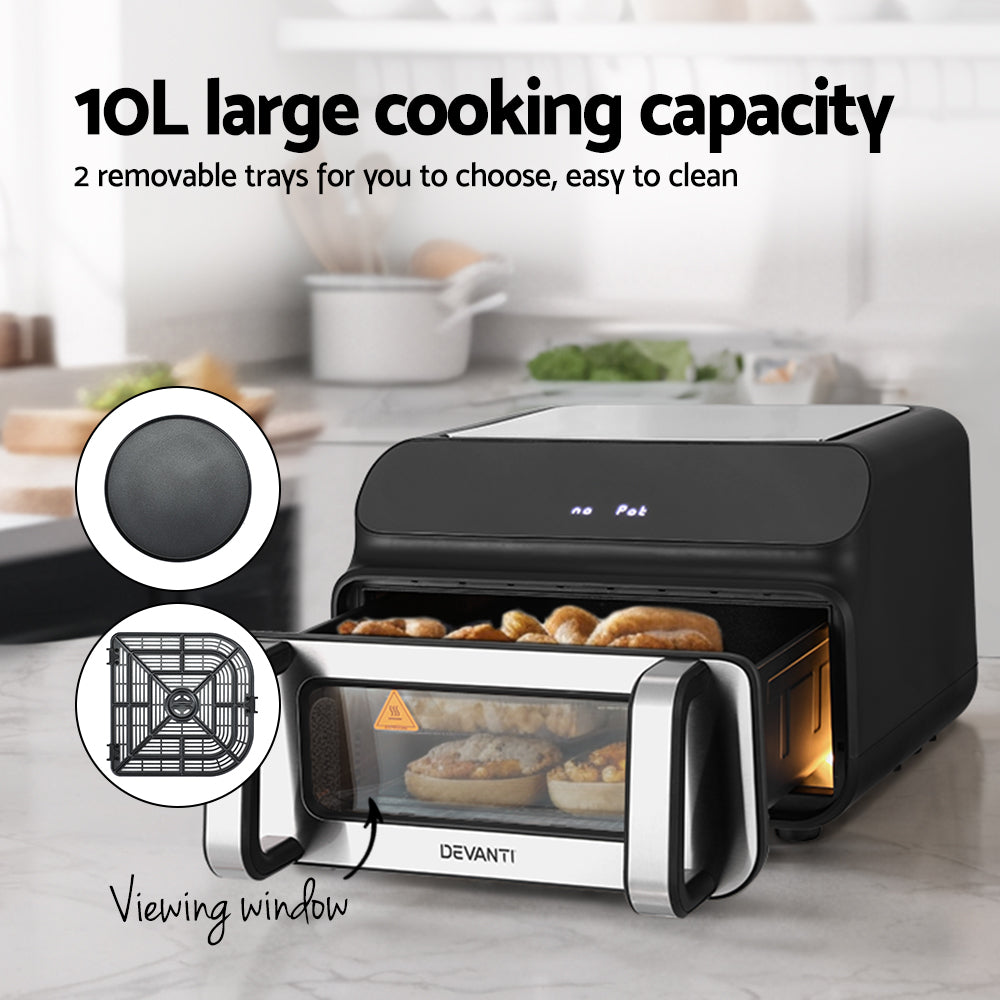 Devanti 10L Air Fryer Oven LCD Black