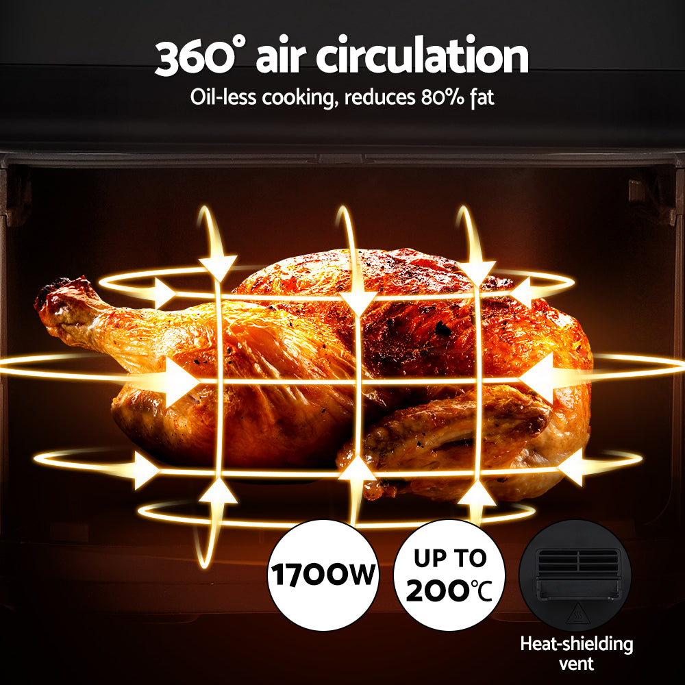 Devanti 10L Air Fryer Oven LCD Black