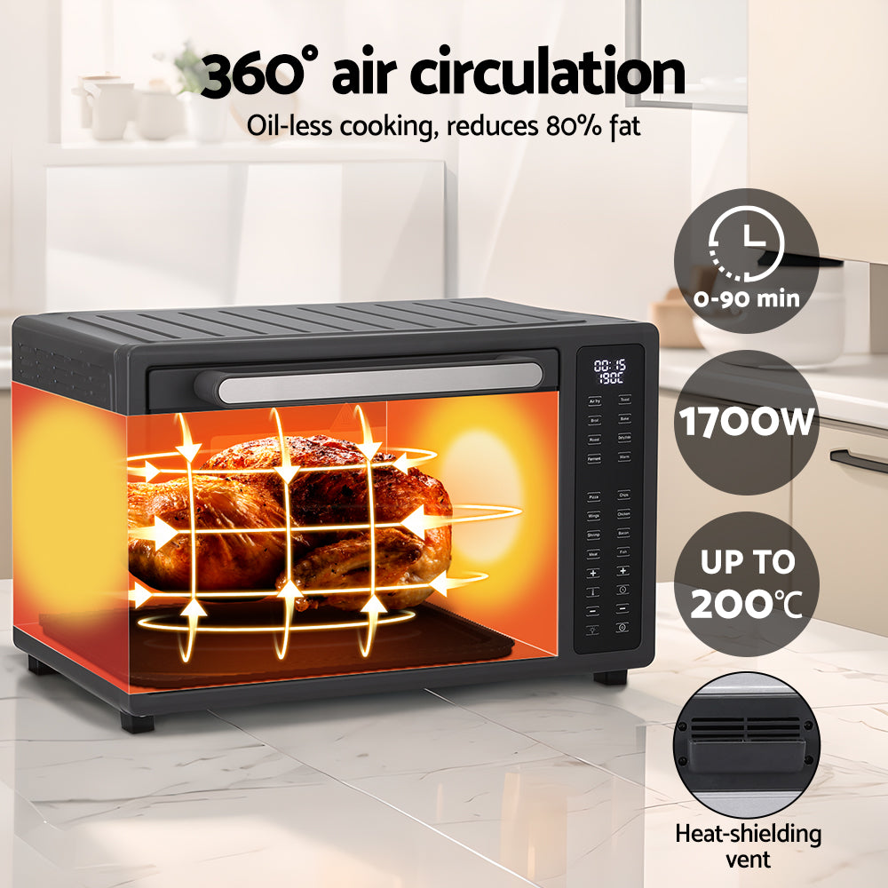 Devanti 32L Air Fryer Oven LCD Touch 1700W Black