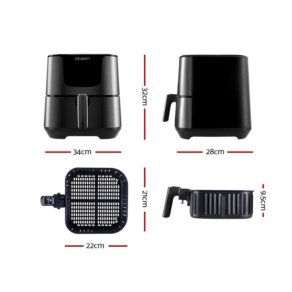 Devanti 7L Air Fryer LCD Black