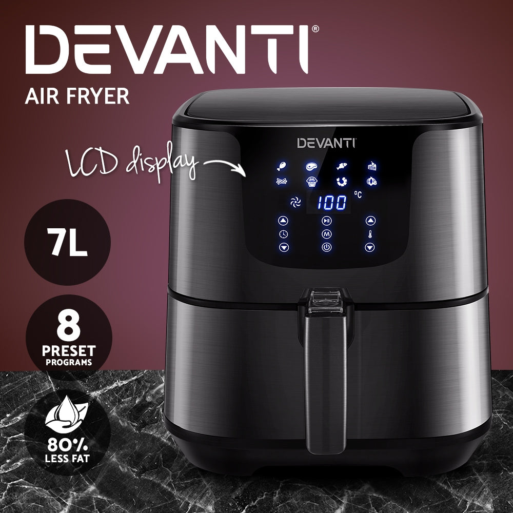 Devanti 7L Air Fryer LCD Black