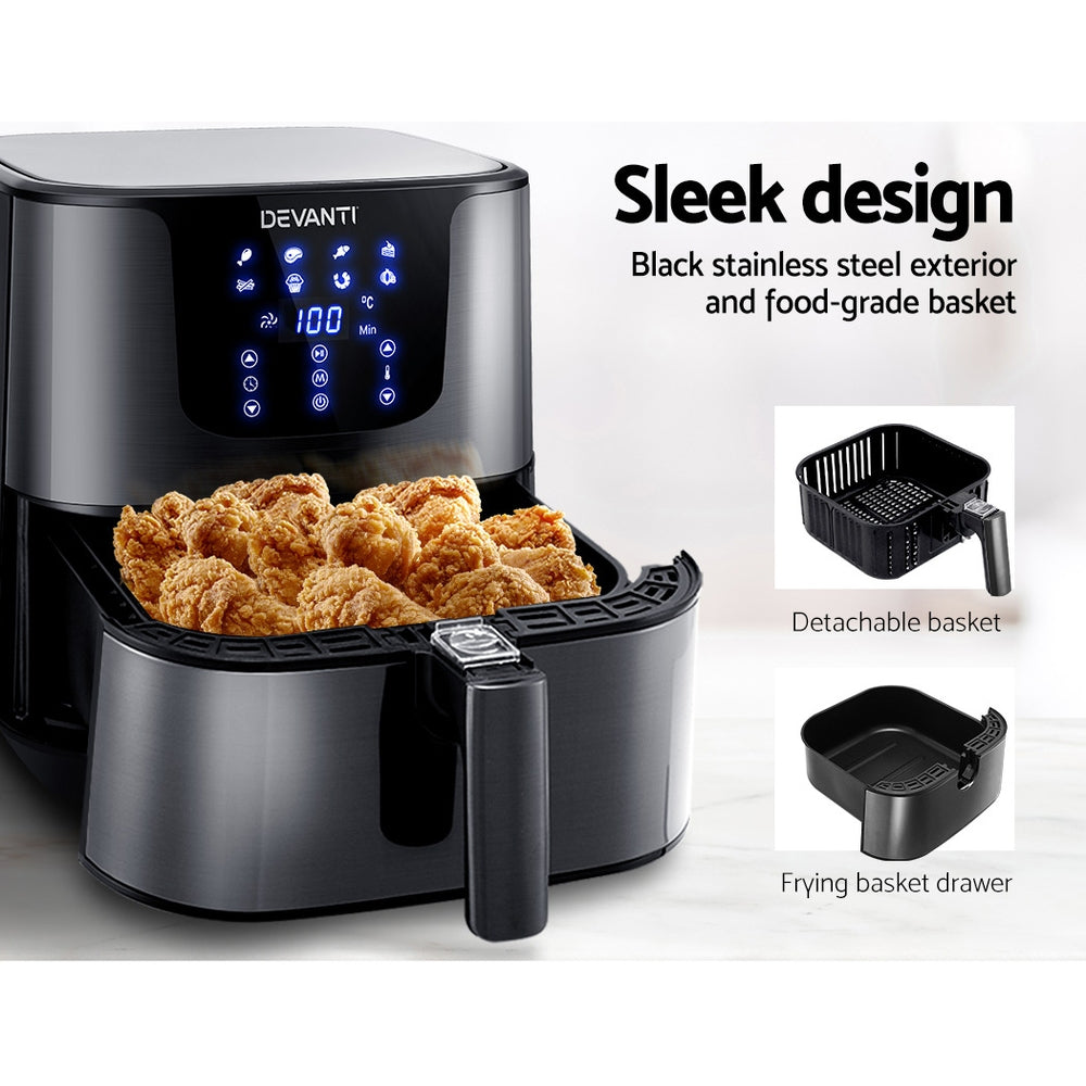 Devanti 7L Air Fryer LCD Black