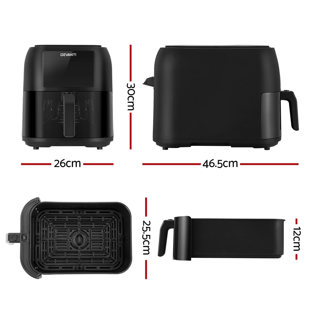 Devanti 8L Air Fryer LCD Black