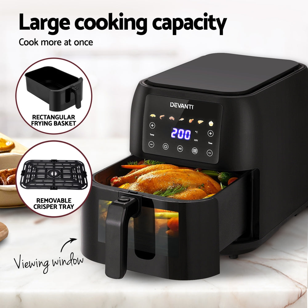 Devanti 8L Air Fryer LCD Black