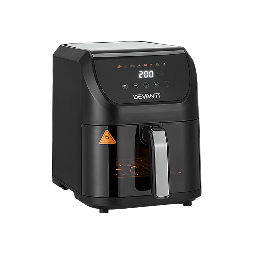 Devanti 5L Air Fryer LCD Touch 1500W Black