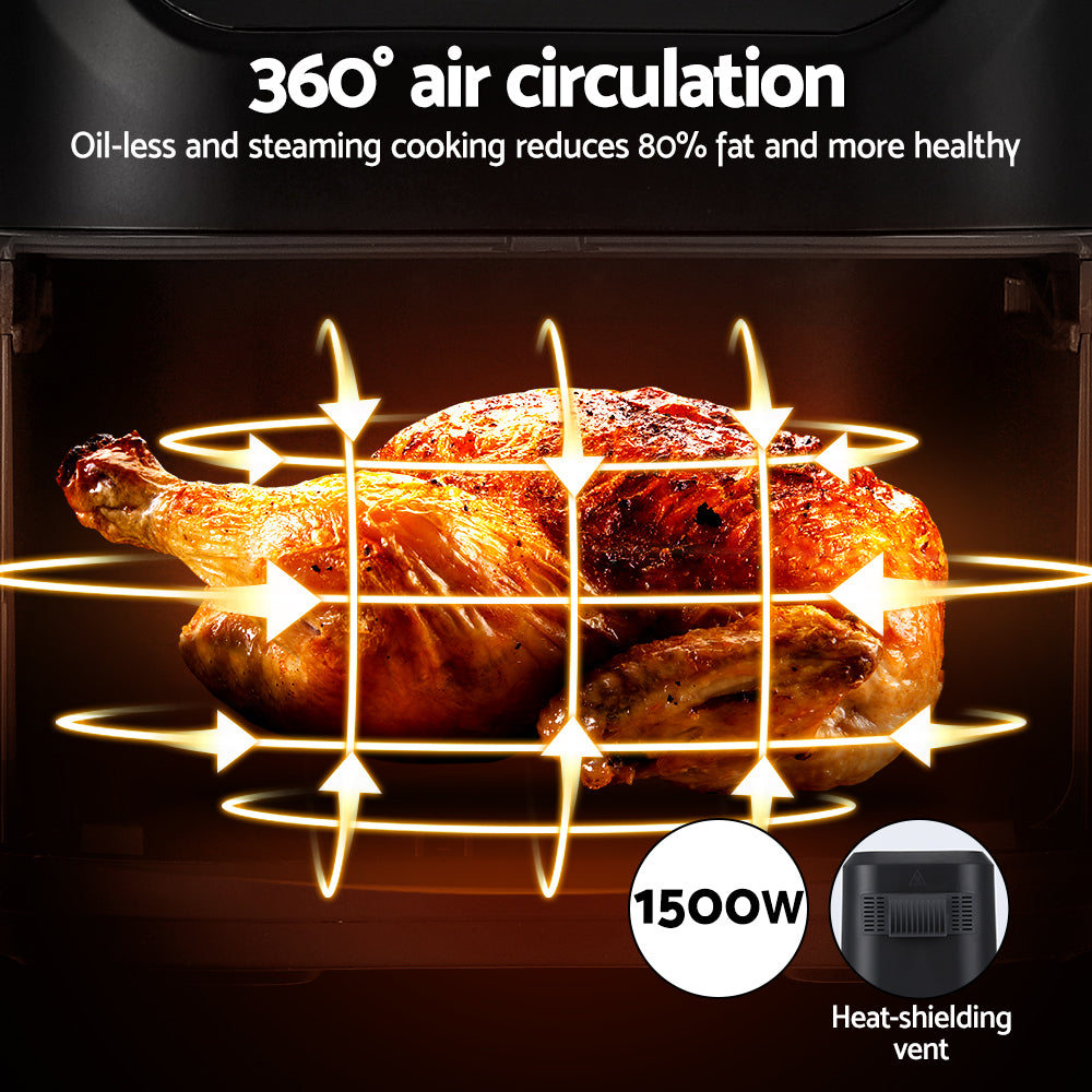 Devanti 5L Air Fryer LCD Touch 1500W Black