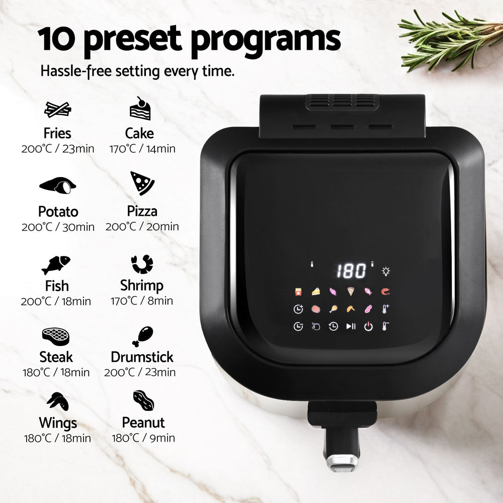 Devanti 5.5L Air Fryer Grill Combo LCD 1500W Black