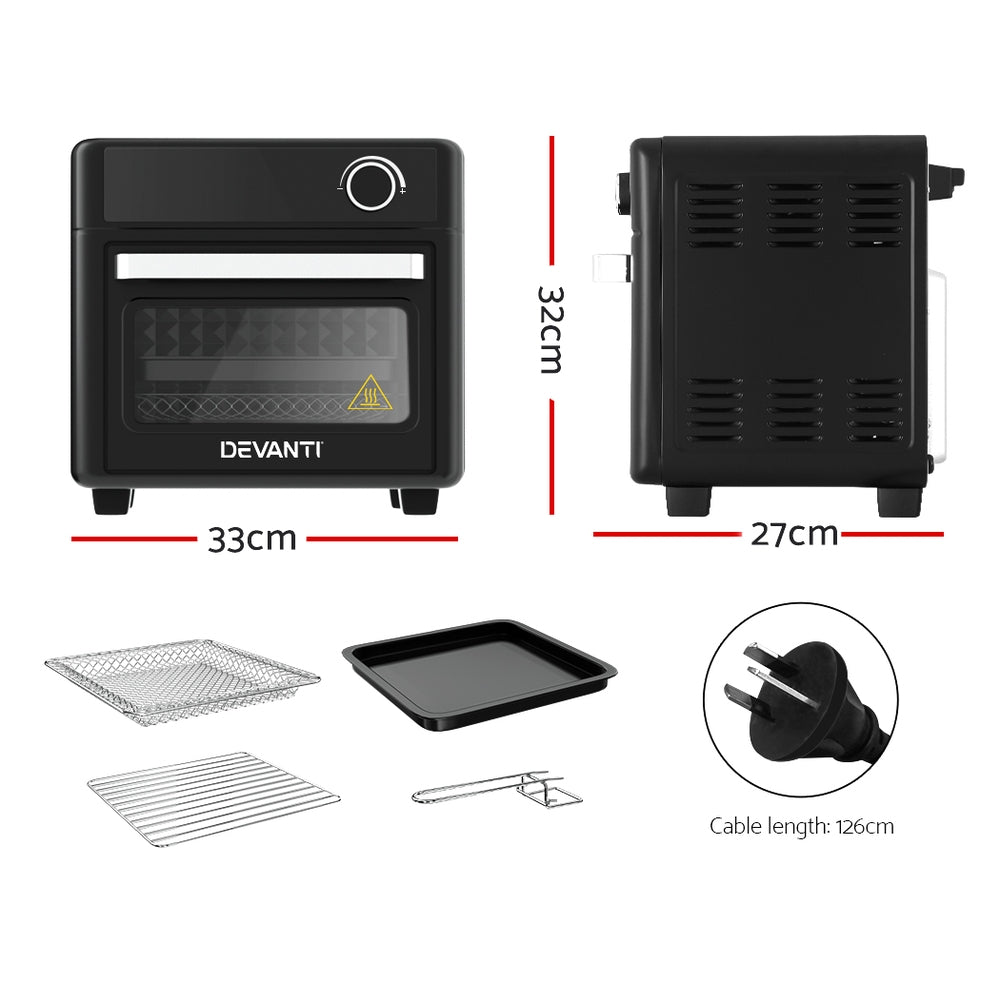 Devanti 15L Air Fryer Oven LCD Black