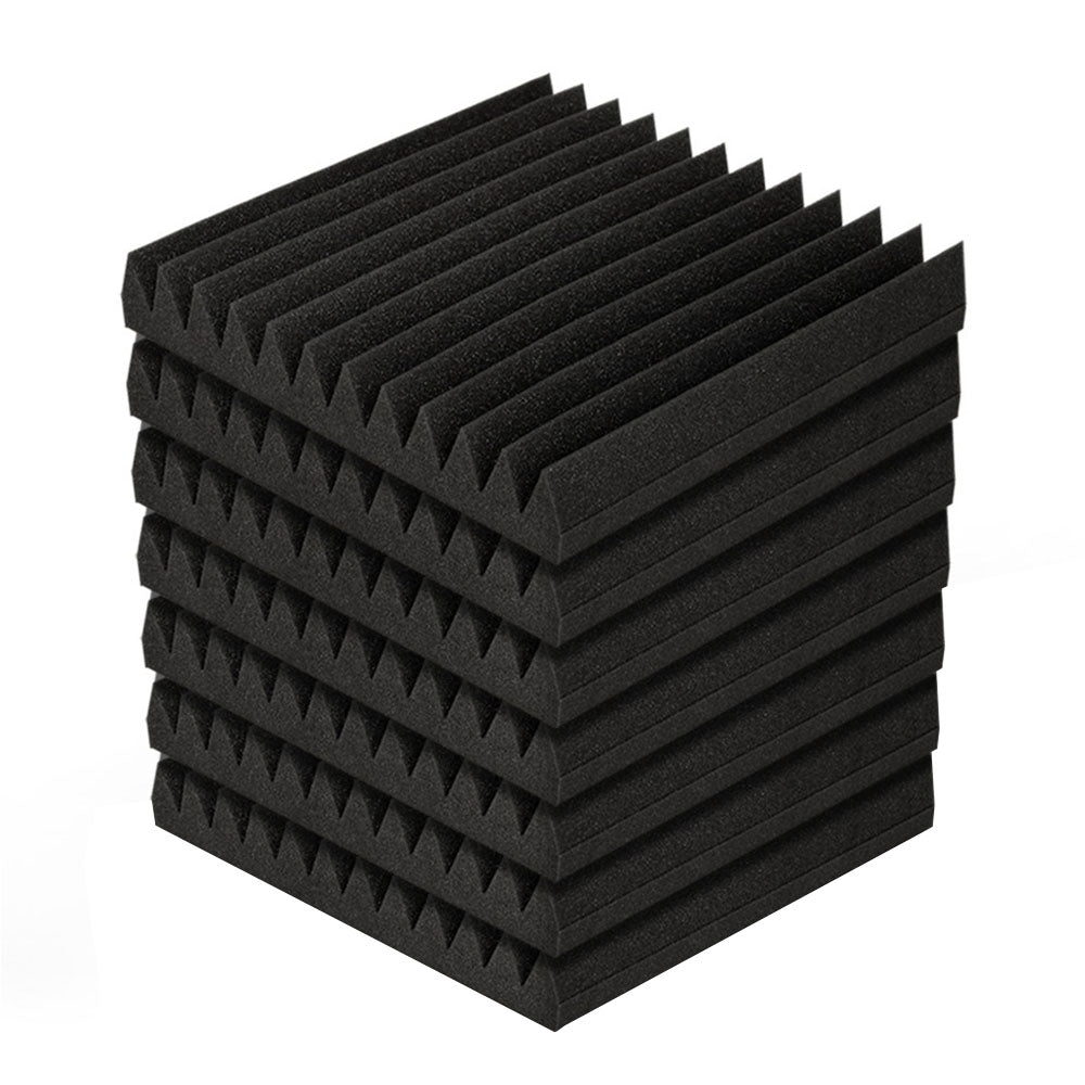 Alpha 60-Pack Acoustic Foam Panels 30x30x5cm Soundproofing Wedge Black