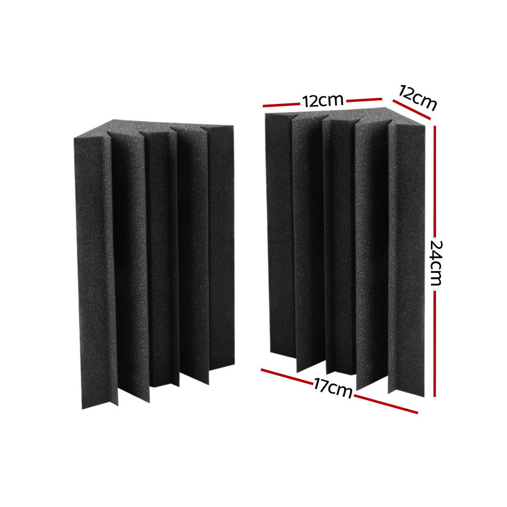 Alpha 40pcs Corner Bass Trap Acoustic Foam Soundproofing Black