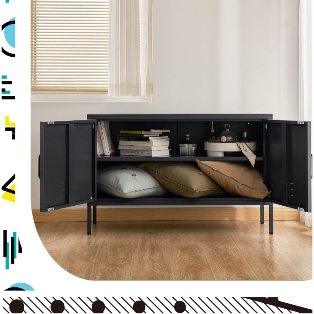 BASE Charcoal Metal Buffet Sideboard