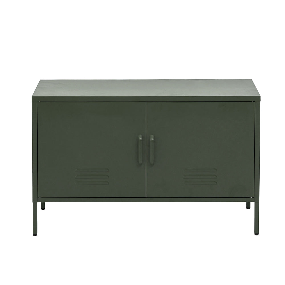 BASE Green Metal Buffet Sideboard Cabinet