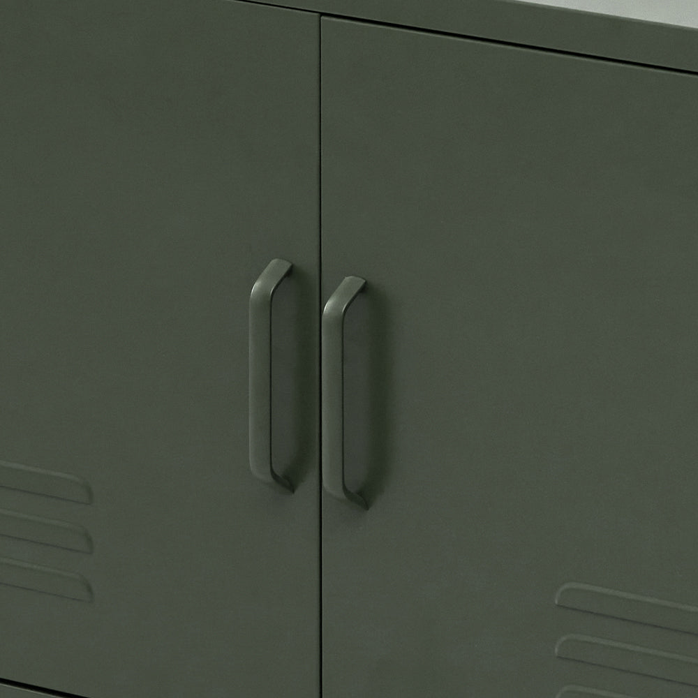 BASE Green Metal Buffet Sideboard Cabinet