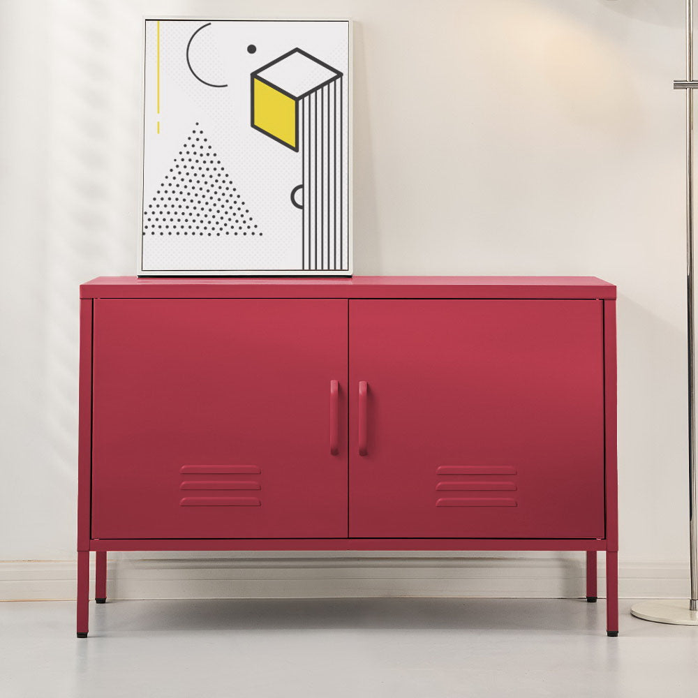 BASE Pink Metal Buffet Sideboard Cabinet