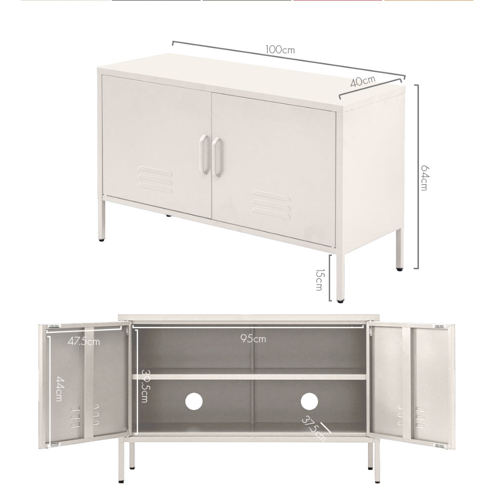 BASE White Buffet Sideboard Metal Cabinet