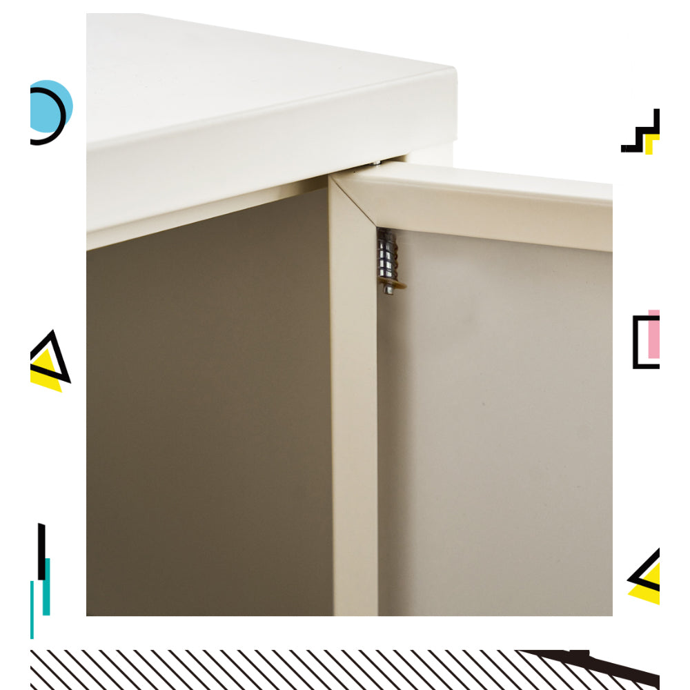 BASE White Buffet Sideboard Metal Cabinet