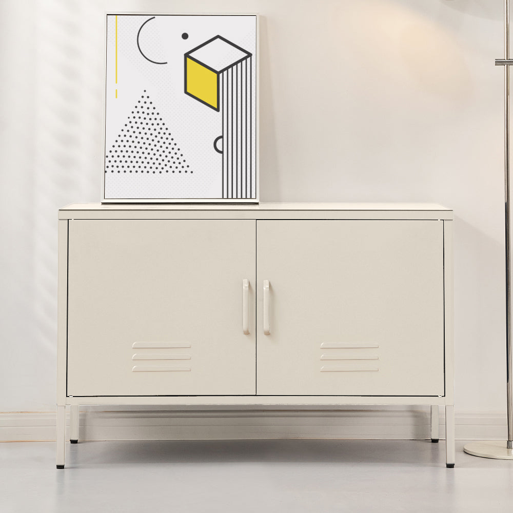 BASE White Buffet Sideboard Metal Cabinet