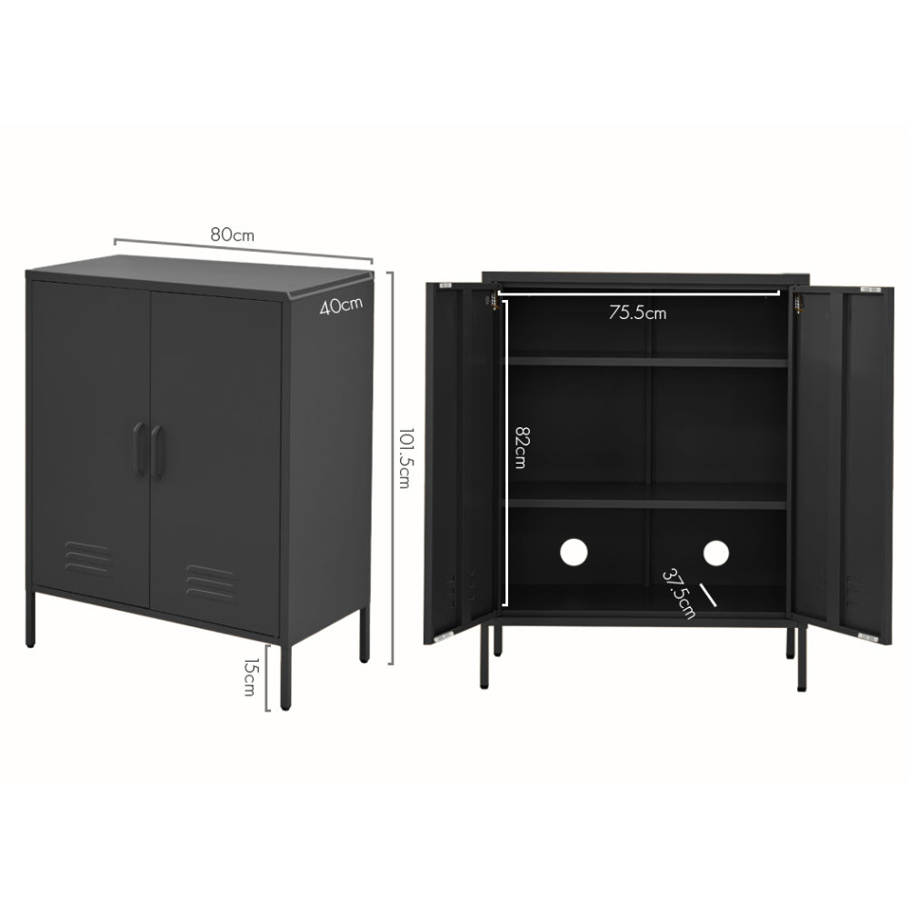 SWEETHEART Charcoal Buffet Sideboard Metal Cabinet