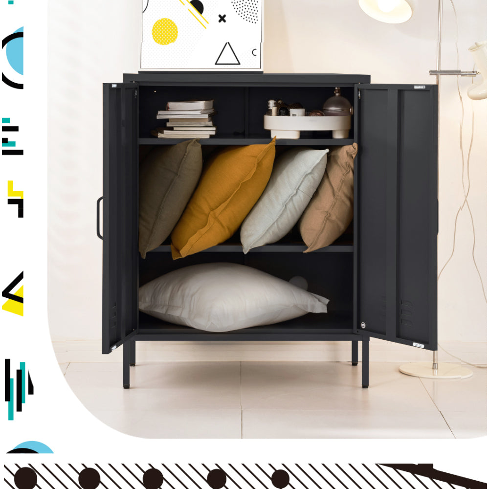 SWEETHEART Charcoal Buffet Sideboard Metal Cabinet