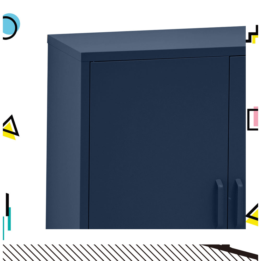 SWEETHEART Blue Metal Buffet Sideboard Cabinet