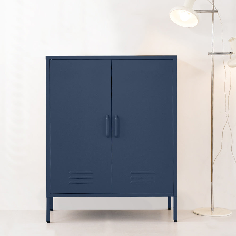 SWEETHEART Blue Metal Buffet Sideboard Cabinet