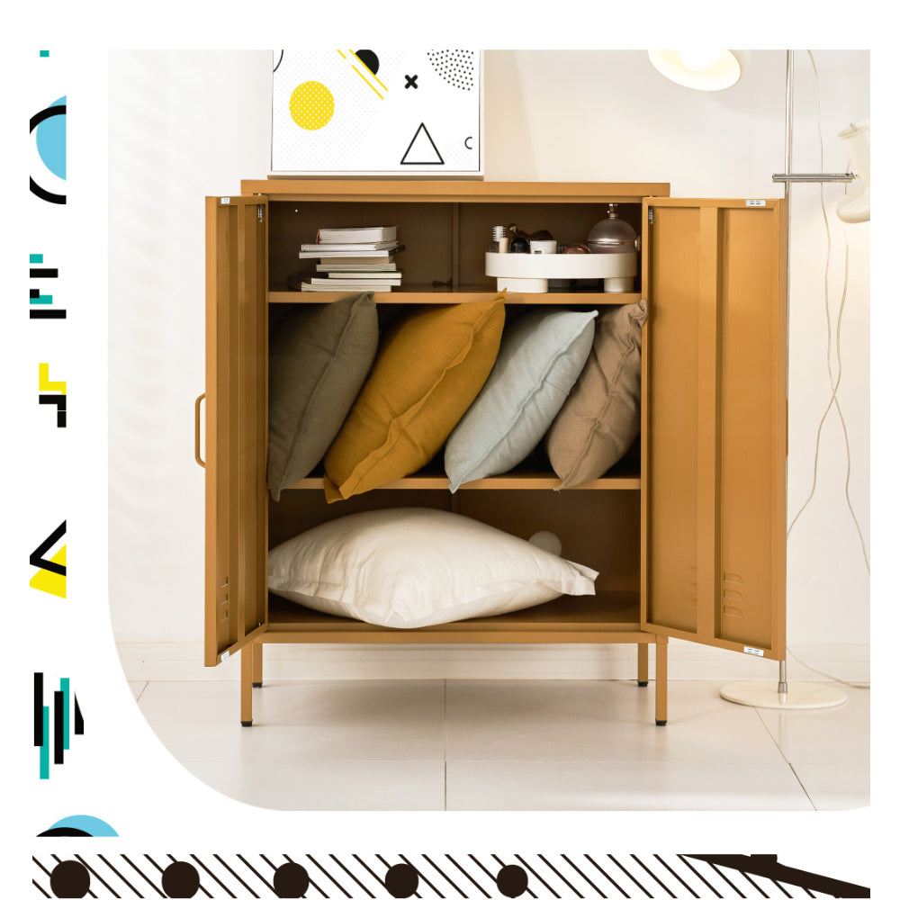 Sweetheart Metal Buffet Sideboard Yellow