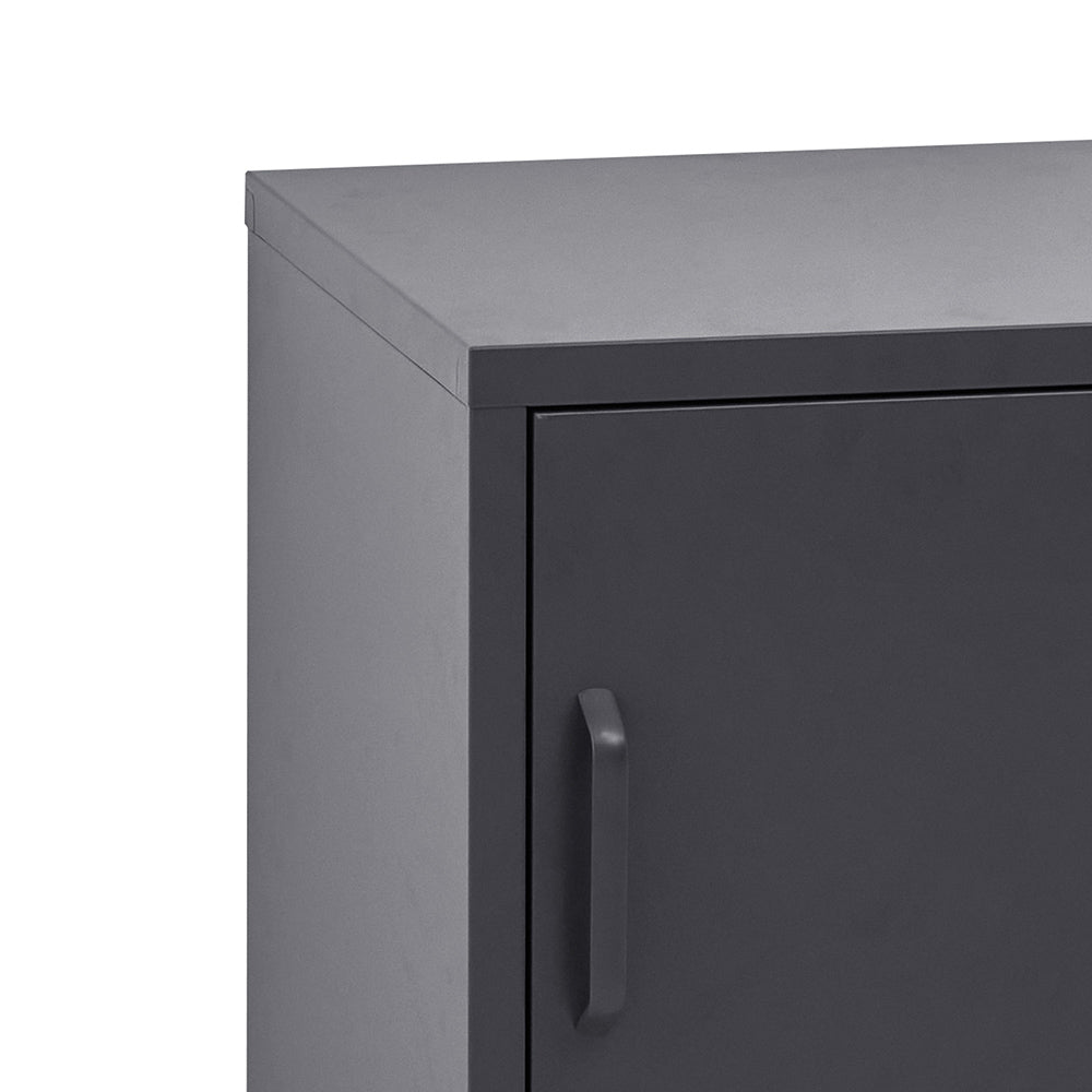 Artiss Mini Bedside Table Metal Locker Black