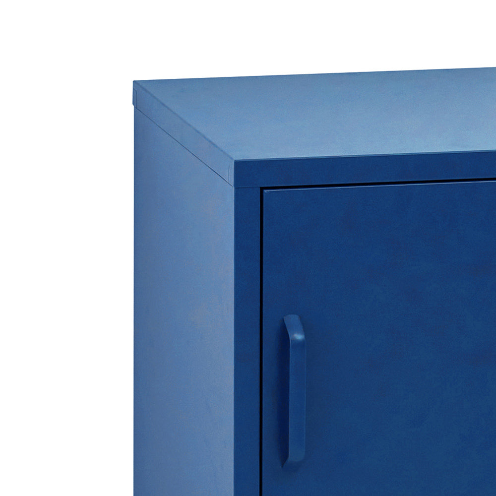 Artiss Metal Bedside Table Cabinet Blue