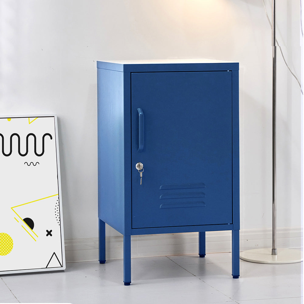 Artiss Metal Bedside Table Cabinet Blue