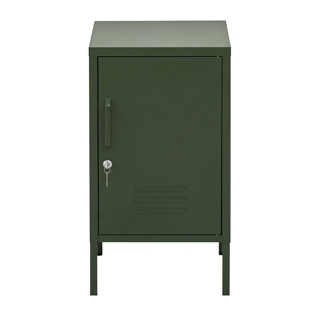 Artiss Mini Bedside Table Metal Cabinet Green