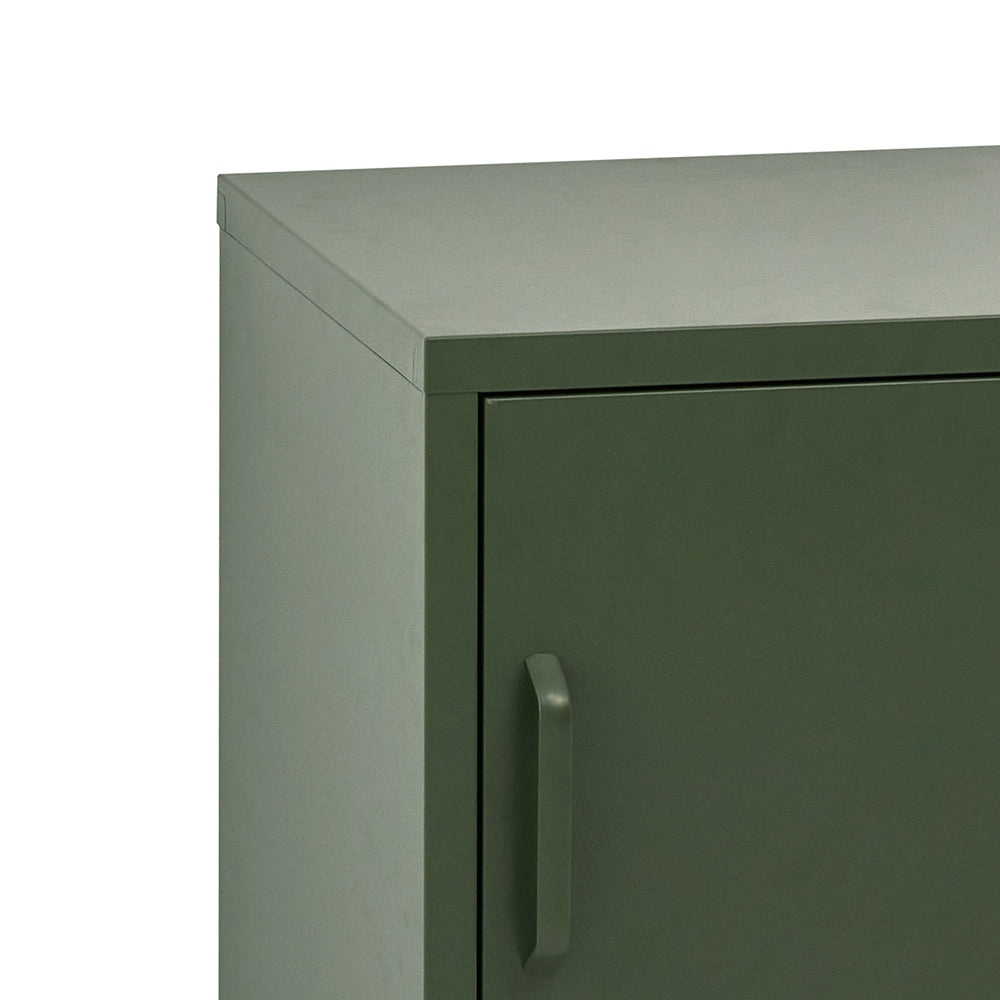 Artiss Mini Bedside Table Metal Cabinet Green
