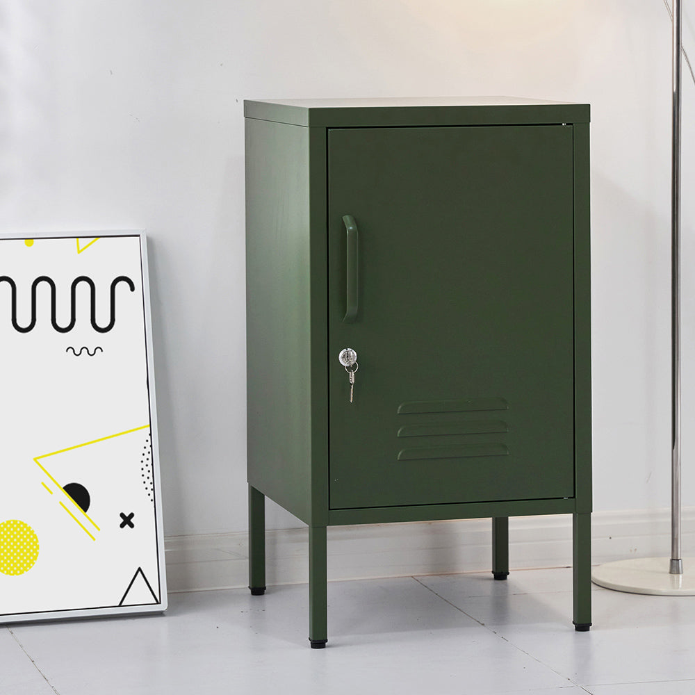 Artiss Mini Bedside Table Metal Cabinet Green
