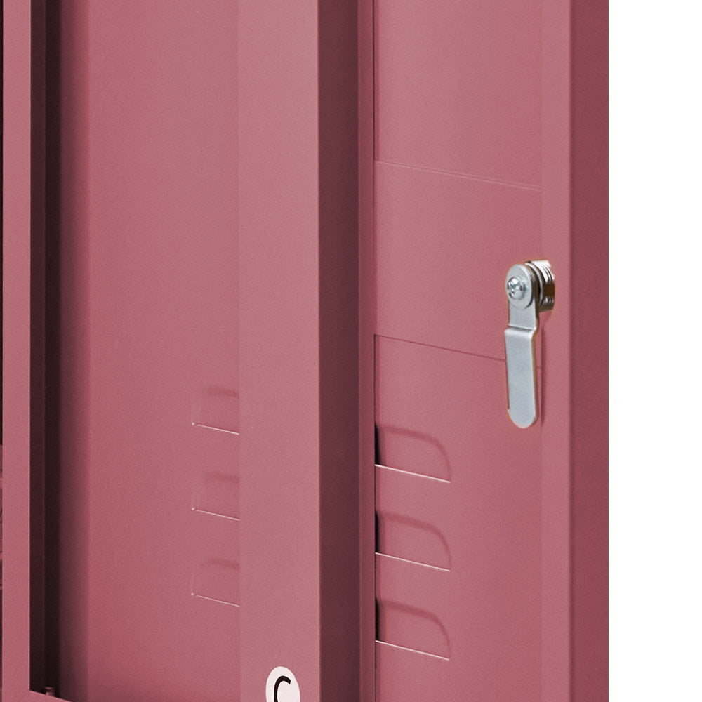 MINI Pink Bedside Table Metal Cabinet Lockable