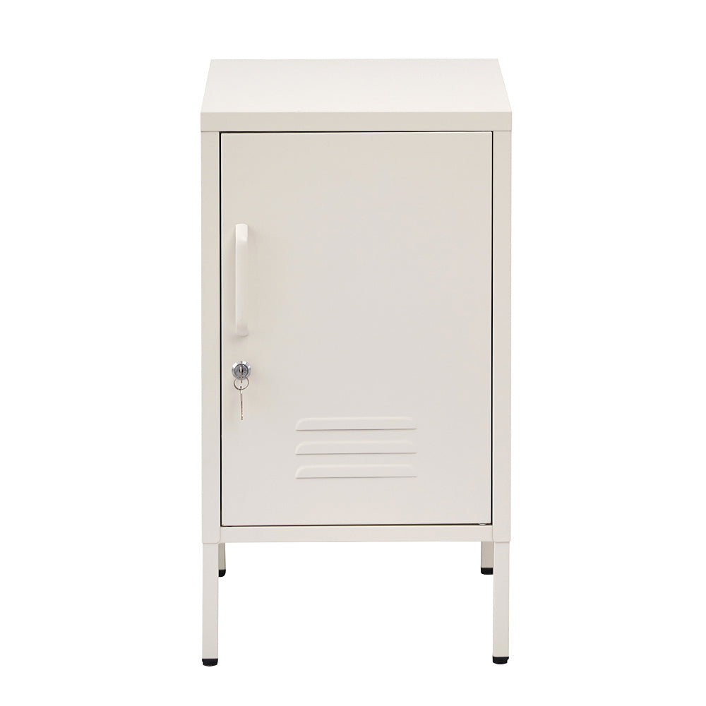 Artiss White Metal Bedside Cabinet