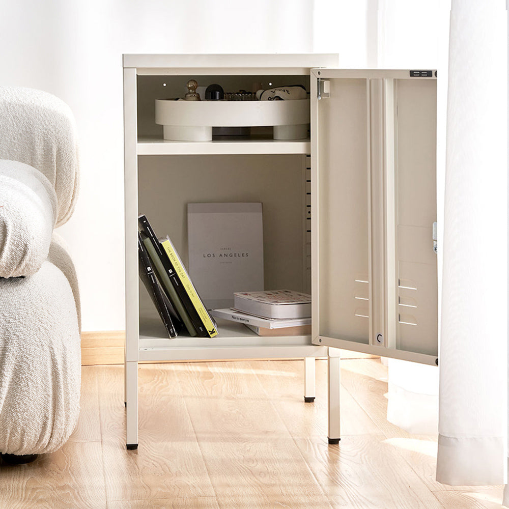 Artiss White Metal Bedside Cabinet