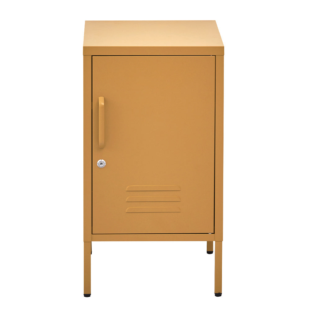 Artiss Metal Bedside Table Cabinet Yellow