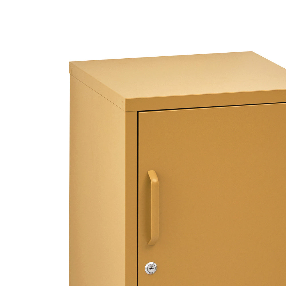 Artiss Metal Bedside Table Cabinet Yellow