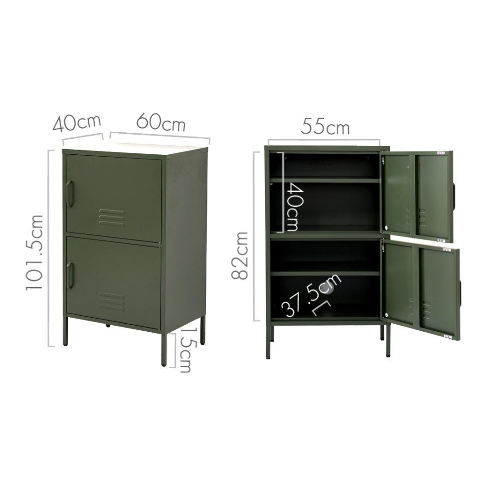 Artiss Double Buffet Sideboard Metal Cabinet Green