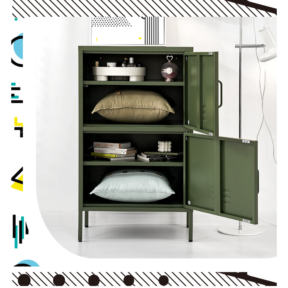 Artiss Double Buffet Sideboard Metal Cabinet Green