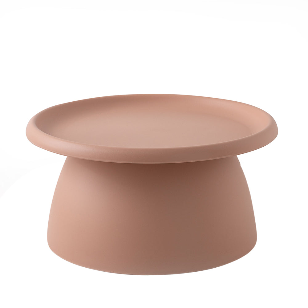 Artiss Round Pedestal Coffee Table, 71cm Diameter, Pink