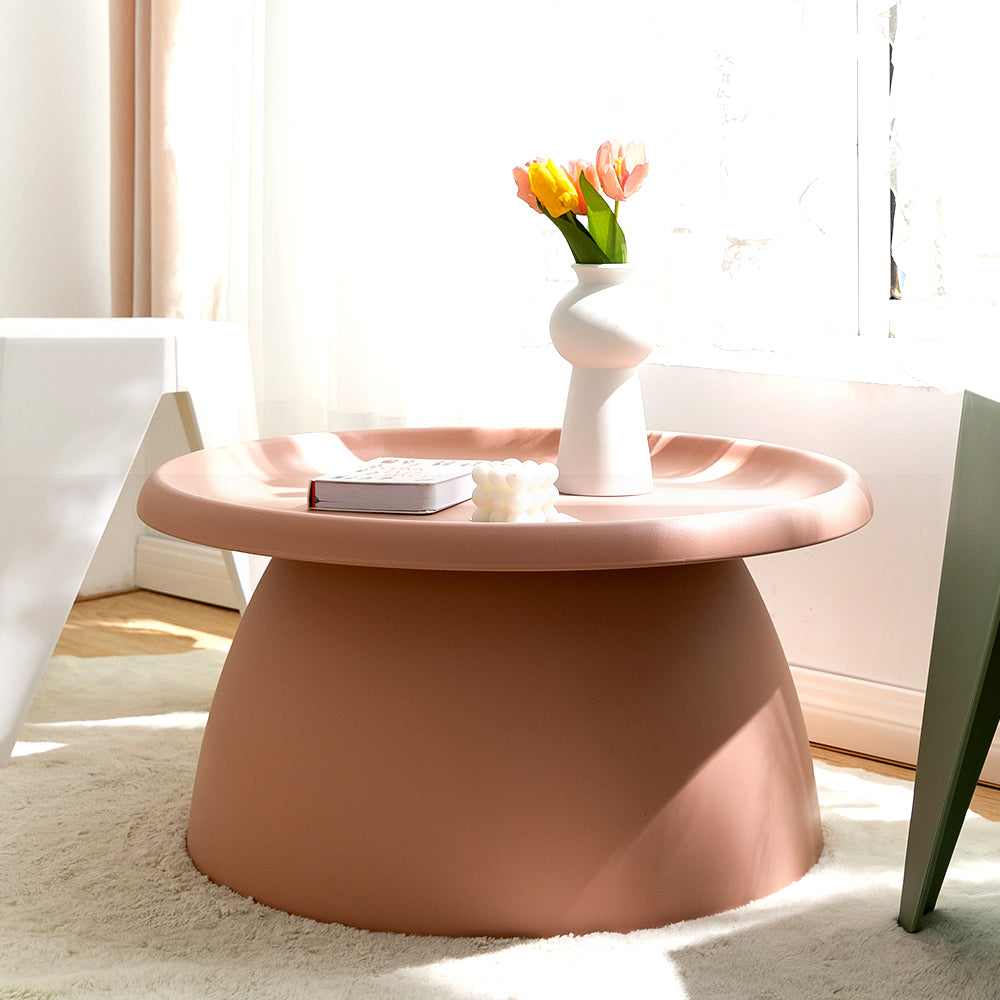 Round 71CM Coffee Table Pink Plastic