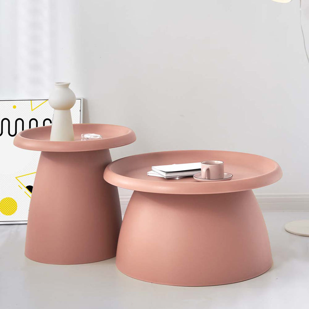 Round 71CM Coffee Table Pink Plastic
