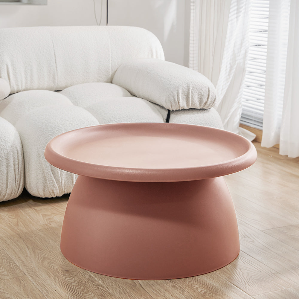 Round 71CM Coffee Table Pink Plastic