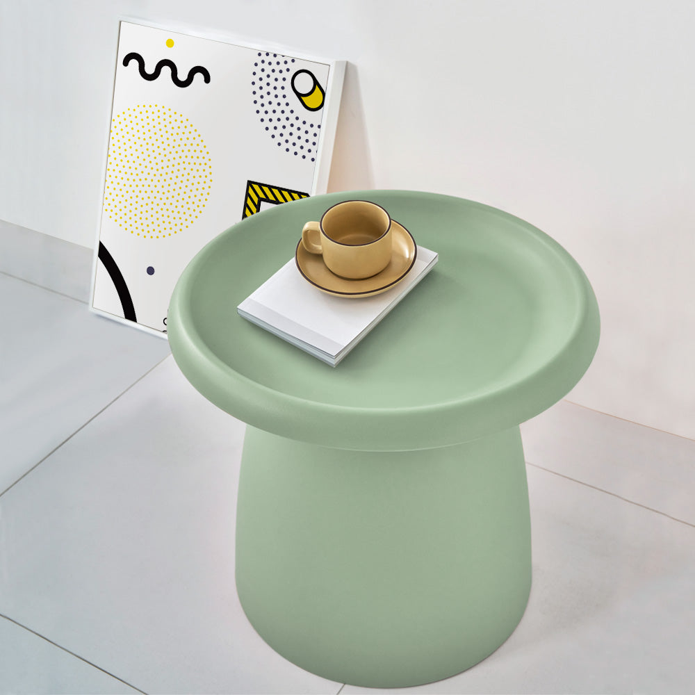 Artiss Round Pedestal Coffee Table 52cm Plastic Green